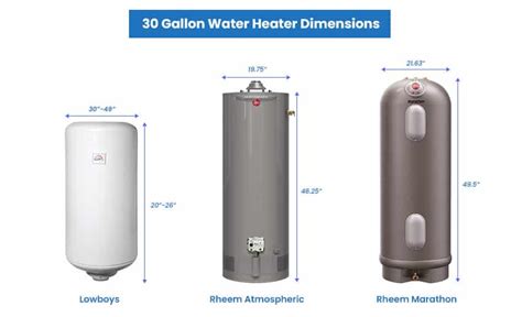 water heater tank dimensions